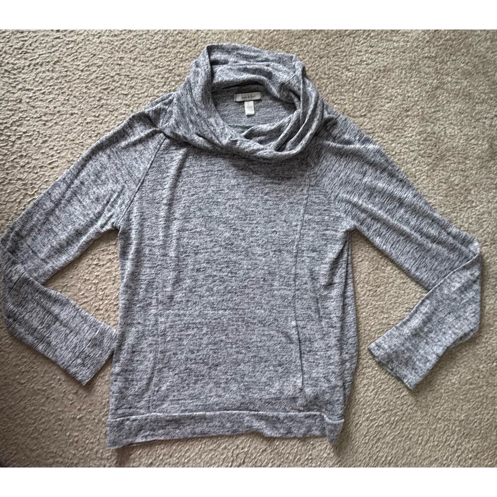 Nicole Miller Top Womens Large Gray Long Sleeve Cowl Neck Pockets Lounge Comfy